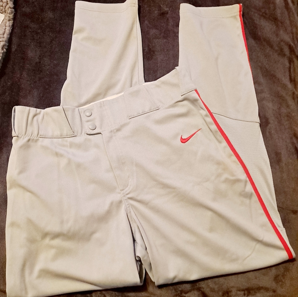 Mens Nike Baseball pants Medium  gray red